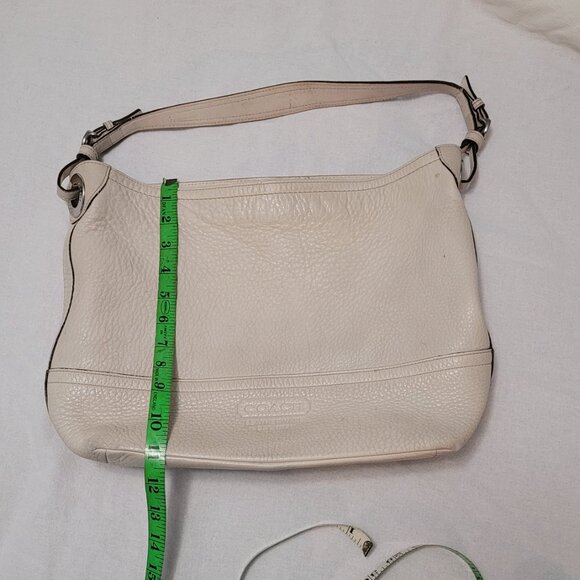 COACH WHITE PEBBLE LEATHER PURSE SATCHEL - Picture 13 of 15